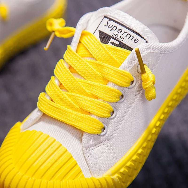 Без галстука спортивные туфли со шнурками для девочек и мальчиков 2019 г. Белые