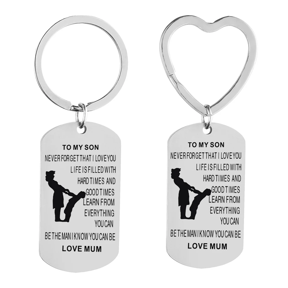 

Модный брелок из нержавеющей стали с надписью «Мой сын»