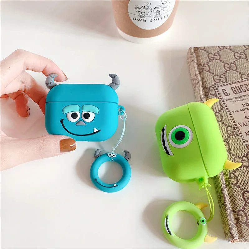 Милый чехол для наушников AirPods Pro с мультяшным рисунком Apple 3 сумки защитный крючок