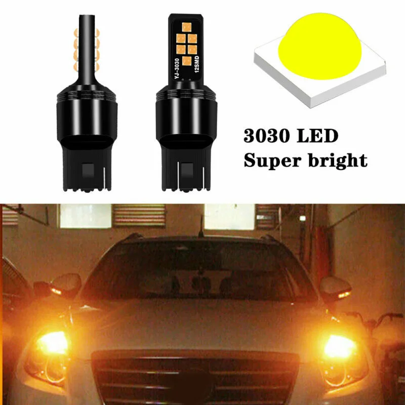 Автомобильный светодиодный светильник Авто 4 шт. T20 7443 W21 5 Вт Янтарный тормоз