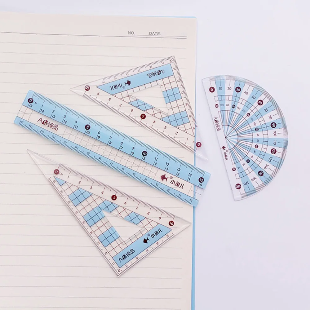 

8pcs Compasses Straight Ruler Triangle Ruler Pencil Eraser Kit Geometry Drawing Tool Set (Random Color)