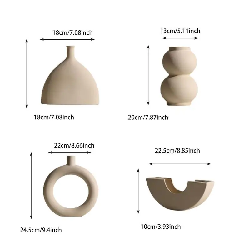 

Nordic Minimalist Ceramic Vase Cachepot flowers pot Home living aesthetic room decoration