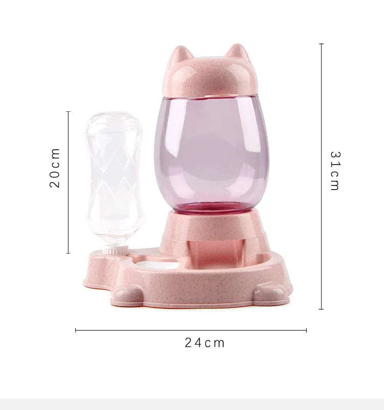 

Кормушка для кошек, автоматический диспенсер для воды, миска для кошек, дозатор для воды для домашних животных, не мокрый рот, двойная чаша, к...