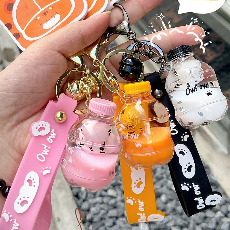 Креативное кольцо для ключей с имитацией тигра в масле роскошное подвеска со