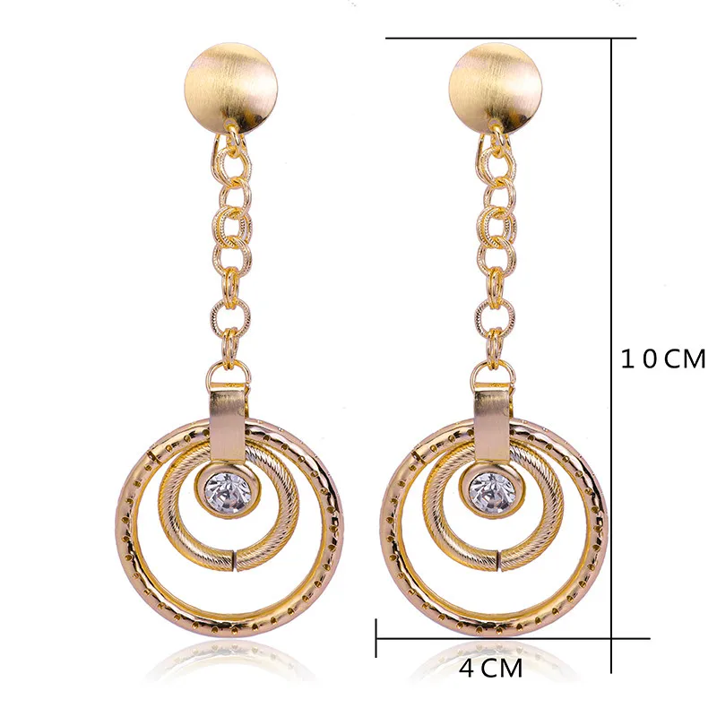 

Fani Jewelry Drop Dangle Earrings Fashion Jewelry 2018 For Women High Quality Zircon Hollow Geometric For Party Wedding Daily