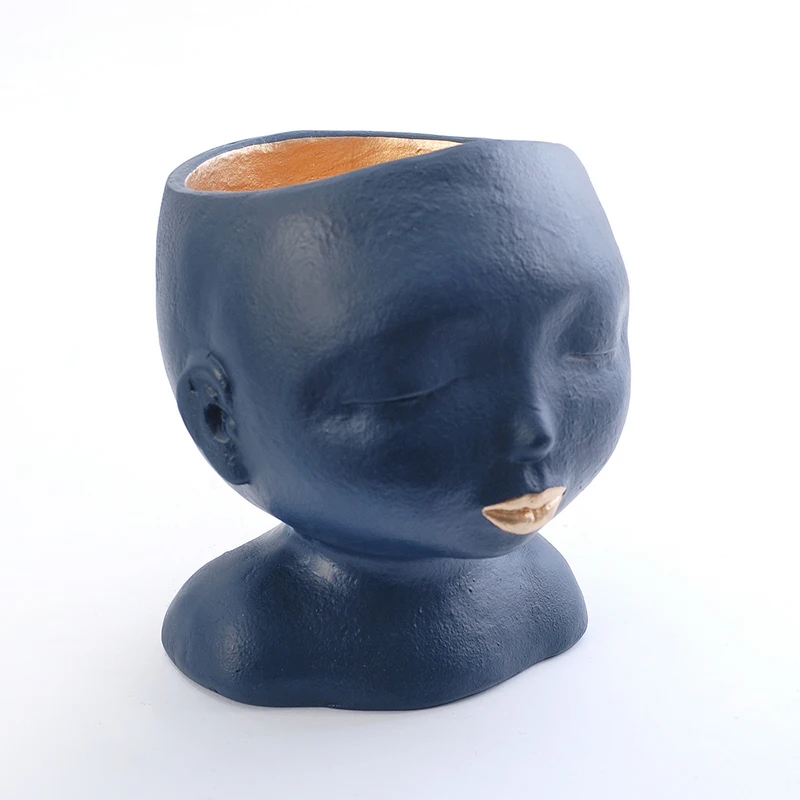 

Nordic Creative Human Head Flower Vase Decor Sandstone Face Dried Flower Floral Organ Art Sculpture Home Office Decoration