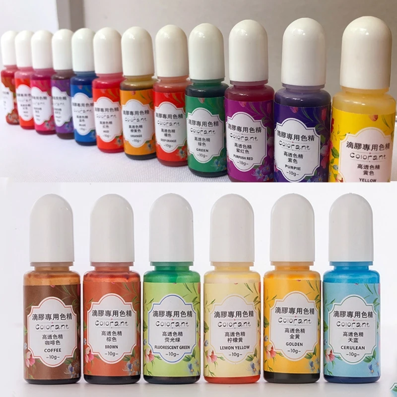 

18Colors Epoxy Resin UV Glue Crafts Pigment Bright Color Non Odor Material Decor C7AE