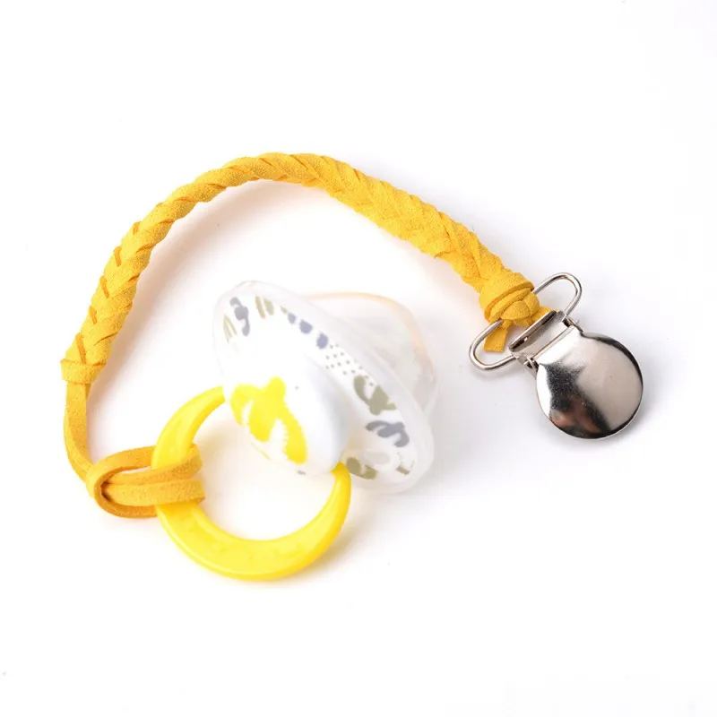 Прямая поставка кожаные зажимы для соски цепочка фиксатор Плетеный ниппель