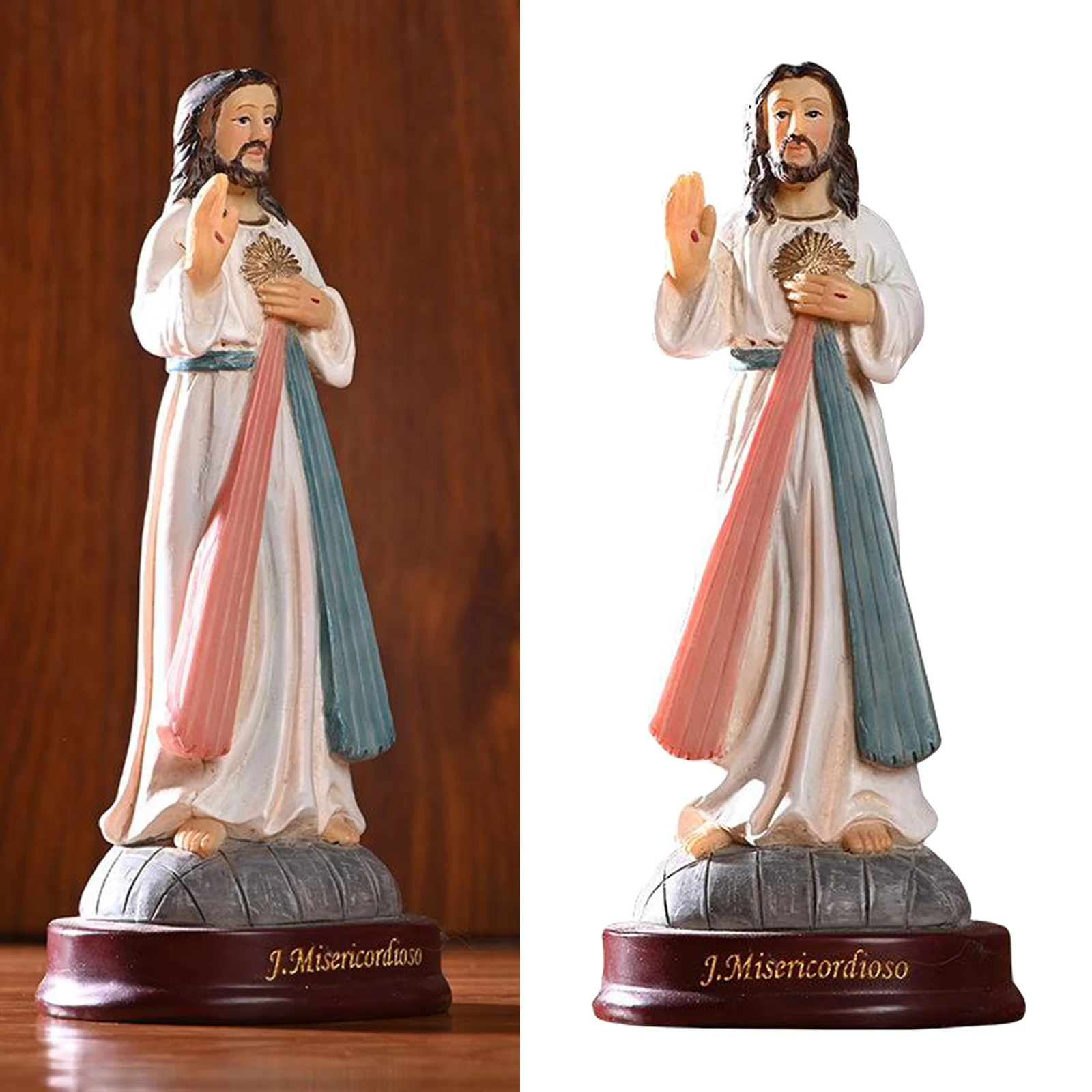 

Resin Jesus Christ Statue Catholic Saint Figurine Tabletop Sculpture Home Decoration Gift