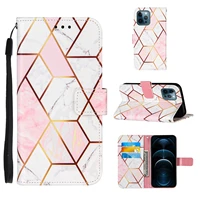 marble painted leather flip phone case for iphone 11 12 13 pro max mini xs max xr x 8 7 6s 6 plus se 2020 wallet card slot cover