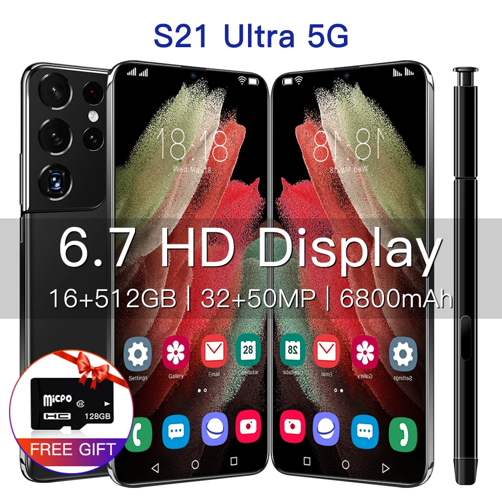 Глобальная версия Galxy S21 ультра 5G 6 7 дюймов 16 ГБ 512 Android11 смартфон 6800 мА/ч полный