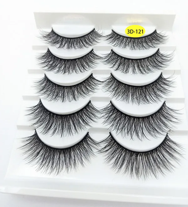 5 пар натуральные длинные 3D норковые ресницы ручной работы милые толстые черные