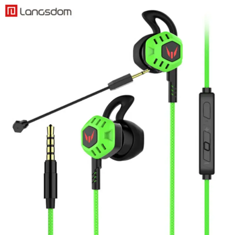 Langsdom HIFI геймерские наушники-вкладыши G100X портативные стерео наушники с супер басами G100 игровая гарнитура с микрофоном для музыки PS4 - Цвет: Green