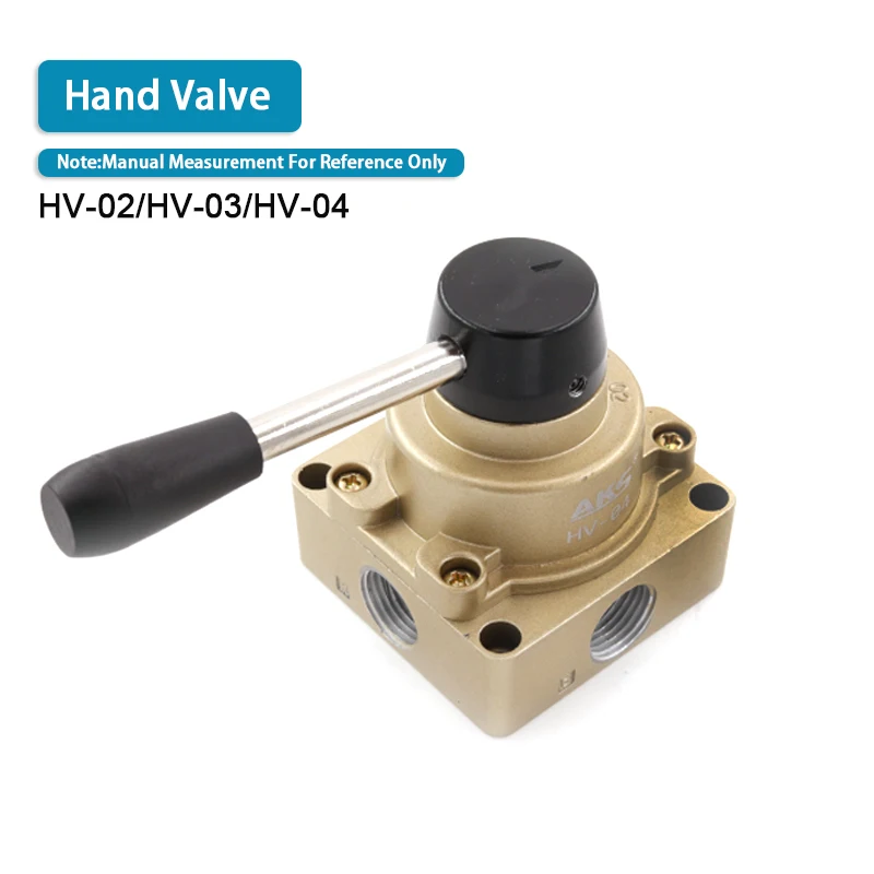 

HV-02 HV-03 HV-04 4 Port 3 Position 1/4" 3/8" 1/2" BSPT Hand Operated Pneumatic Valve Rotary Manual Control