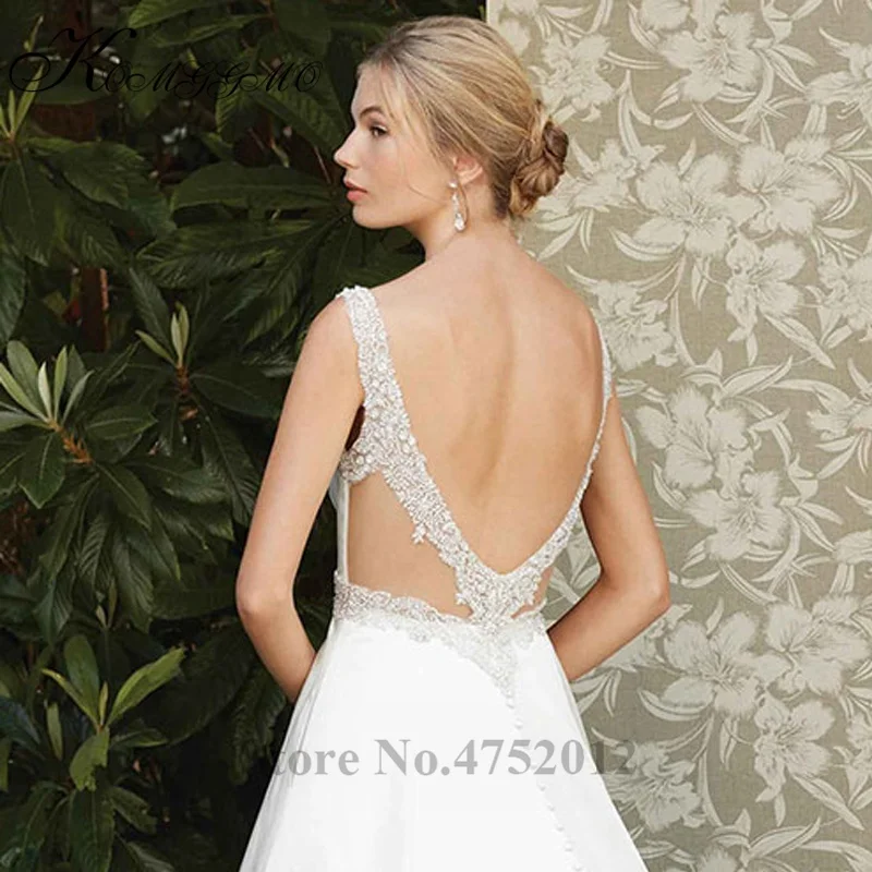 KOMGGMO простой дизайн свадебное платье трапециевидной формы со шлейфом Vestidos De Novia