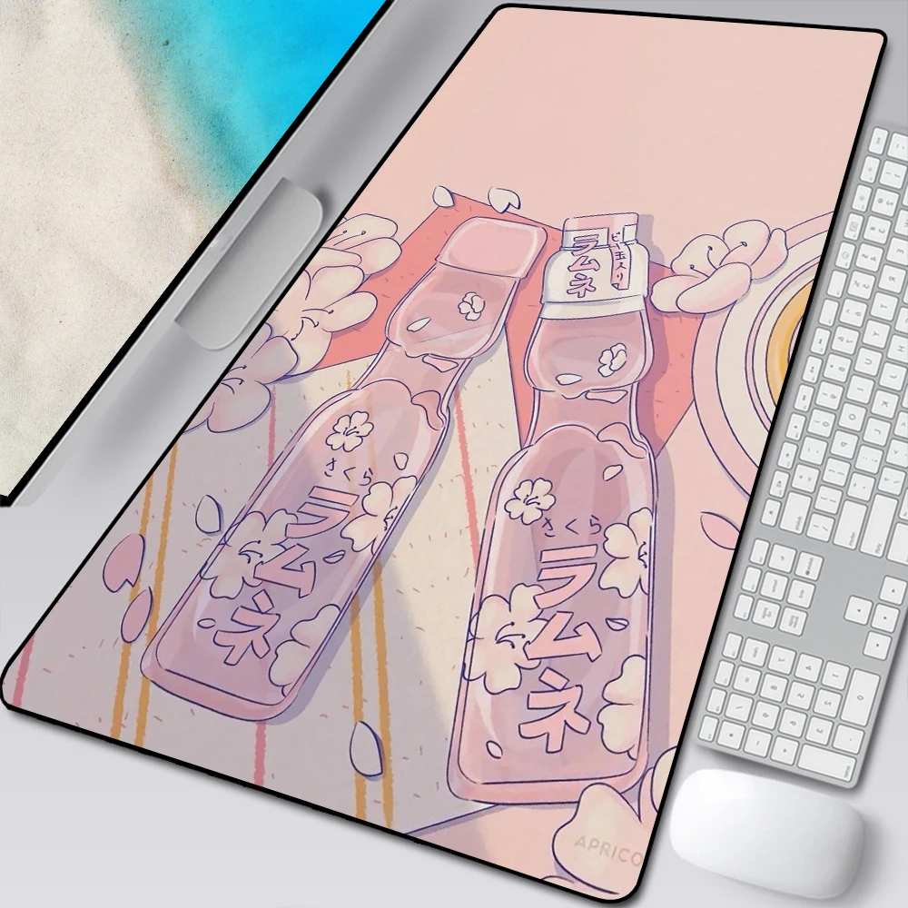 large anime pink mousepad gamer cute kawaii xxl gaming mouse pad rubber otaku locking edge big fashion laptop notebook desk mat free global shipping