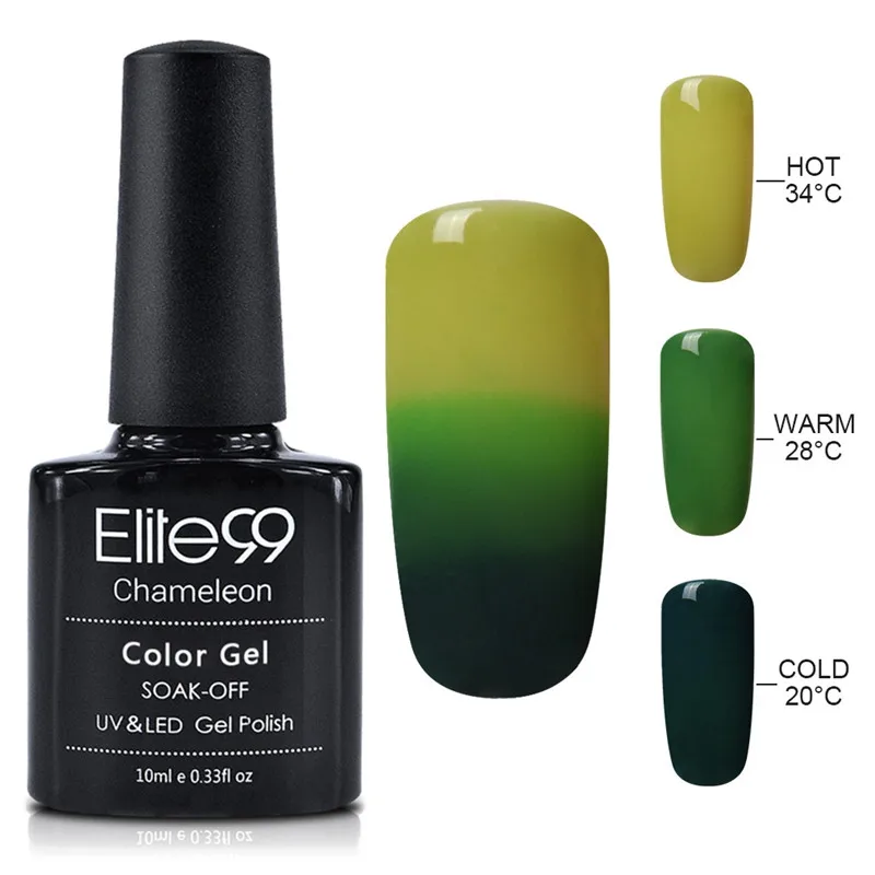 Elite99 10 мл термальный гель для изменения цвета лака для ногтей изменение температуры Цвет УФ-Гель-лак отмачиваемый лак для ногтей