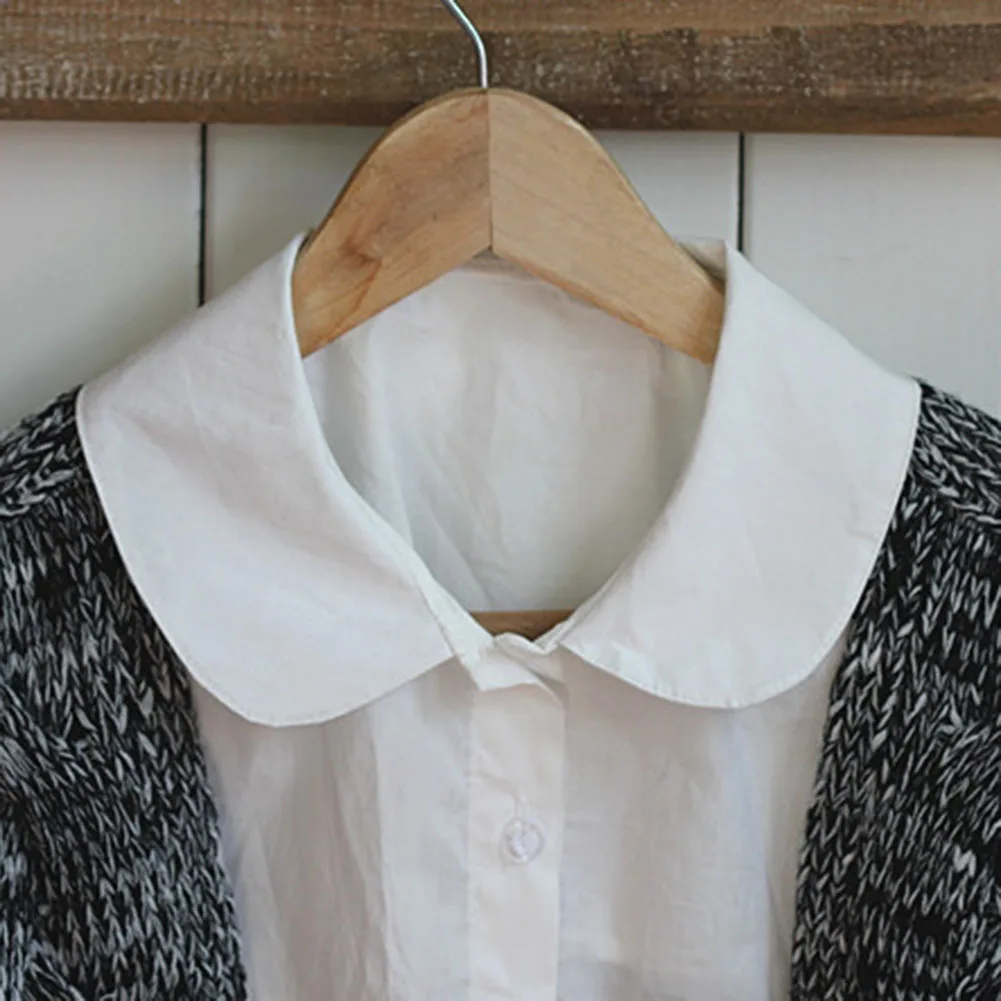 Женская рубашка ложный воротник хлопковая Съемная блузка с отворотом топ ложные