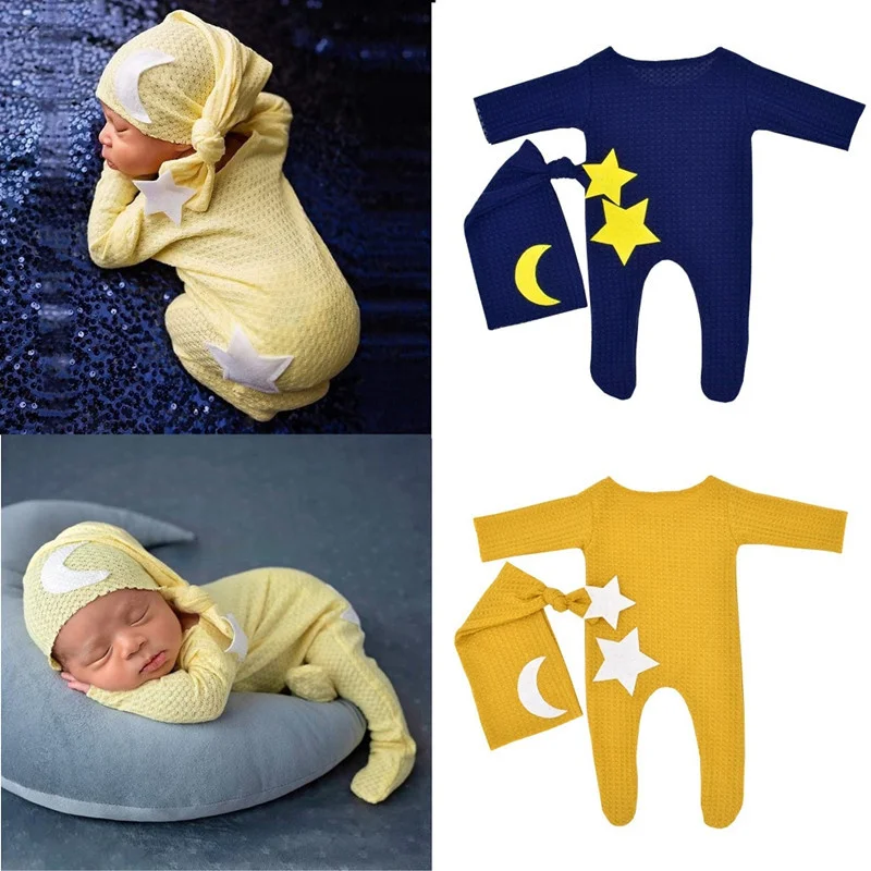 Baby Newborn Photography Props Hat Baby Girl Boy Romper Bodysuits Outfit Baby Costume Clothing