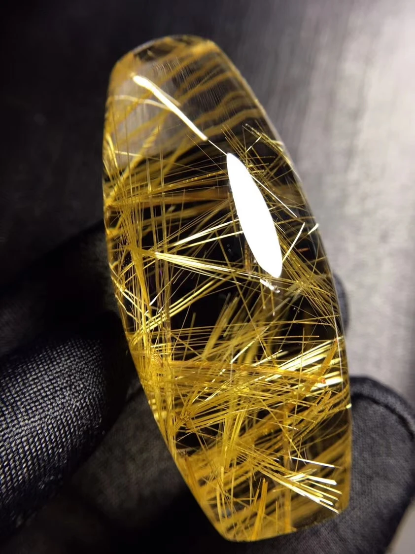 

Natural Gold Rutilated Quartz Barrel Pendant 50*24mm Wealthy Crystal Necklace Jewelry From Brazil Genuine AAAAAA