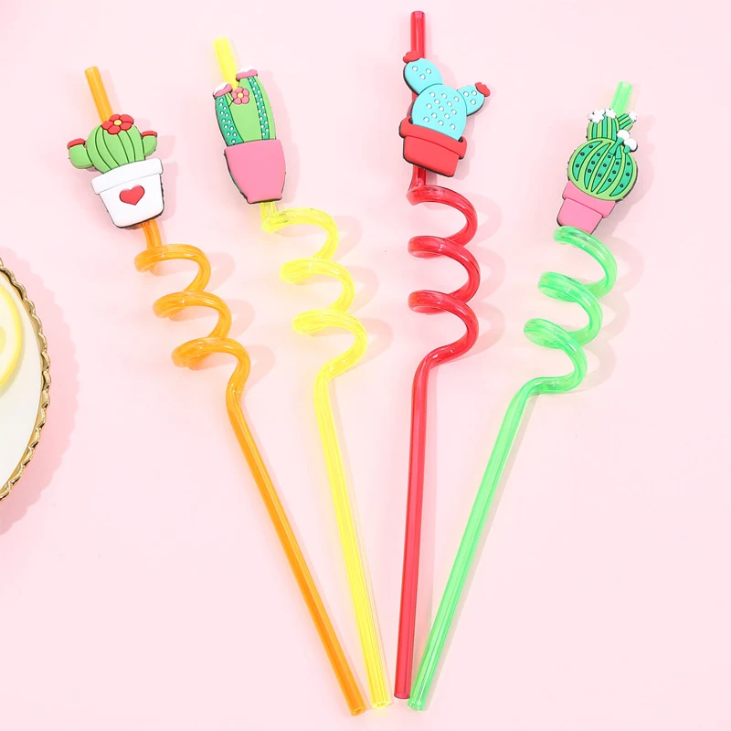 Креативный 4 шт. колючая Груша Форма напиток соломы многоразовый силикон