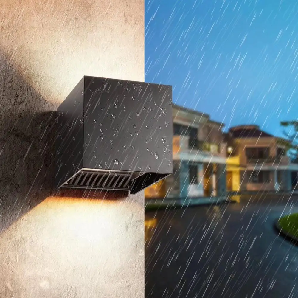 

Free Shipping Up And Down Waterproof IP65 Cube 12W LED Wall Lamp Aluminum Adjustable Decoration Wall Mounted Garden Porch Light