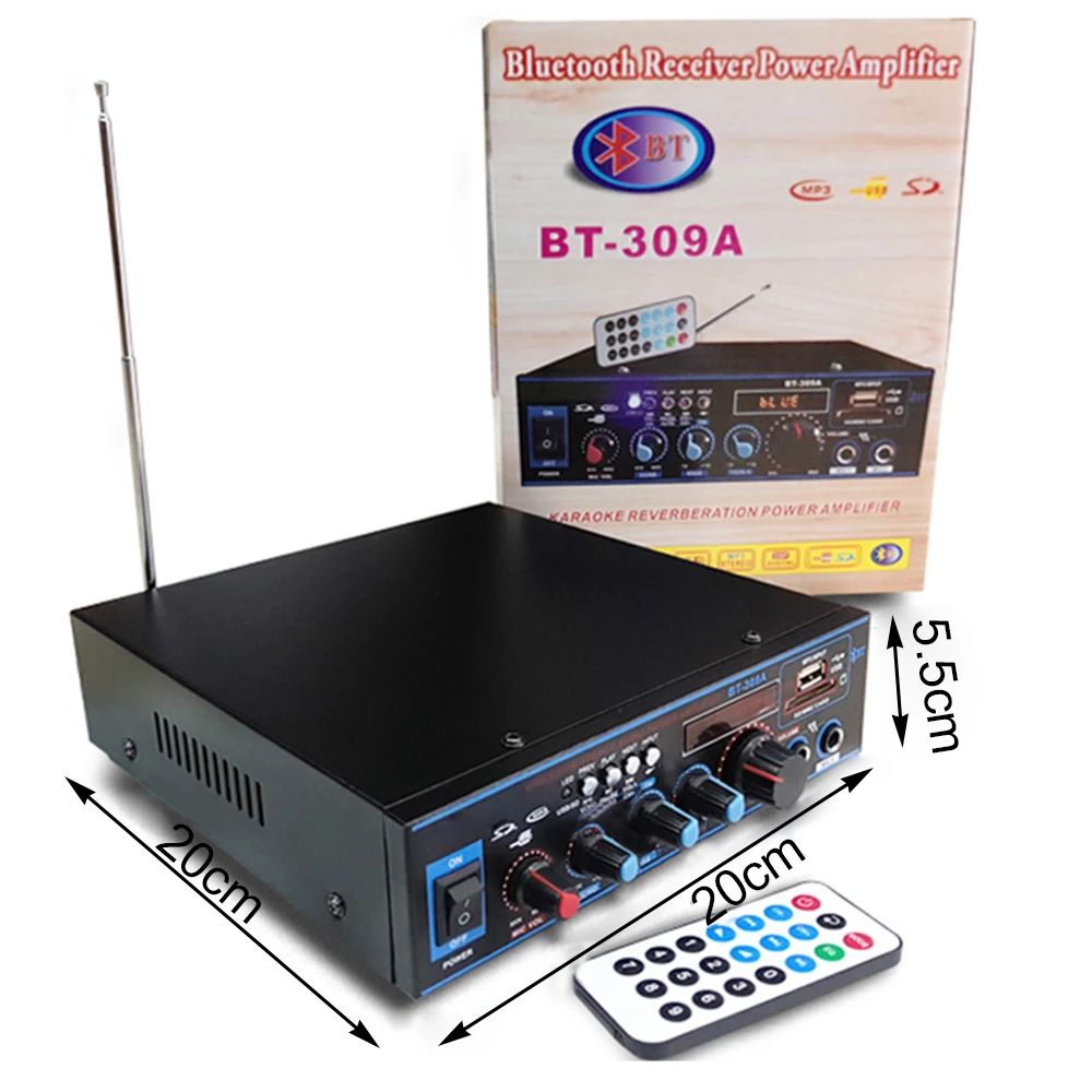 800 Вт HIFI 2CH автомобильный аудио стерео усилитель мощности bluetooth FM радио домашний