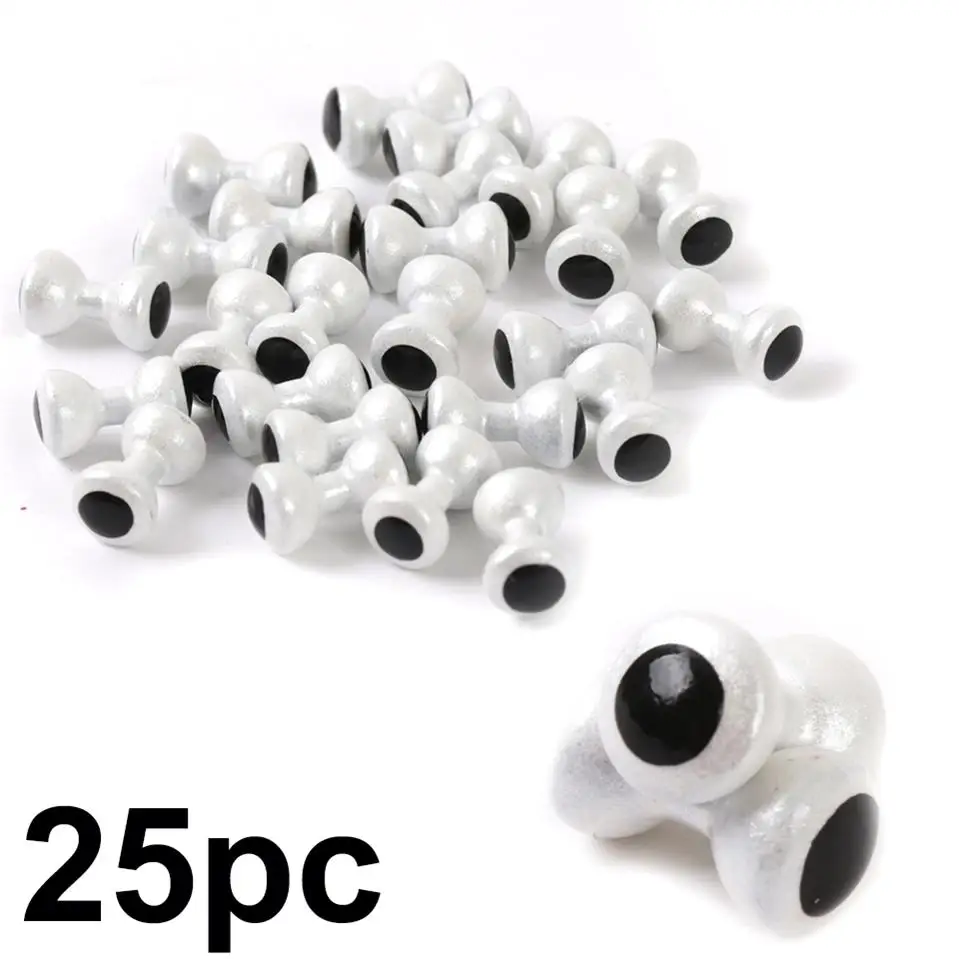 White-25pc Maximumcatch 25 шт. окрашенные свинцовые глаза мухобойка бусины гантели мухобойка материал - Цвет: White-25pc