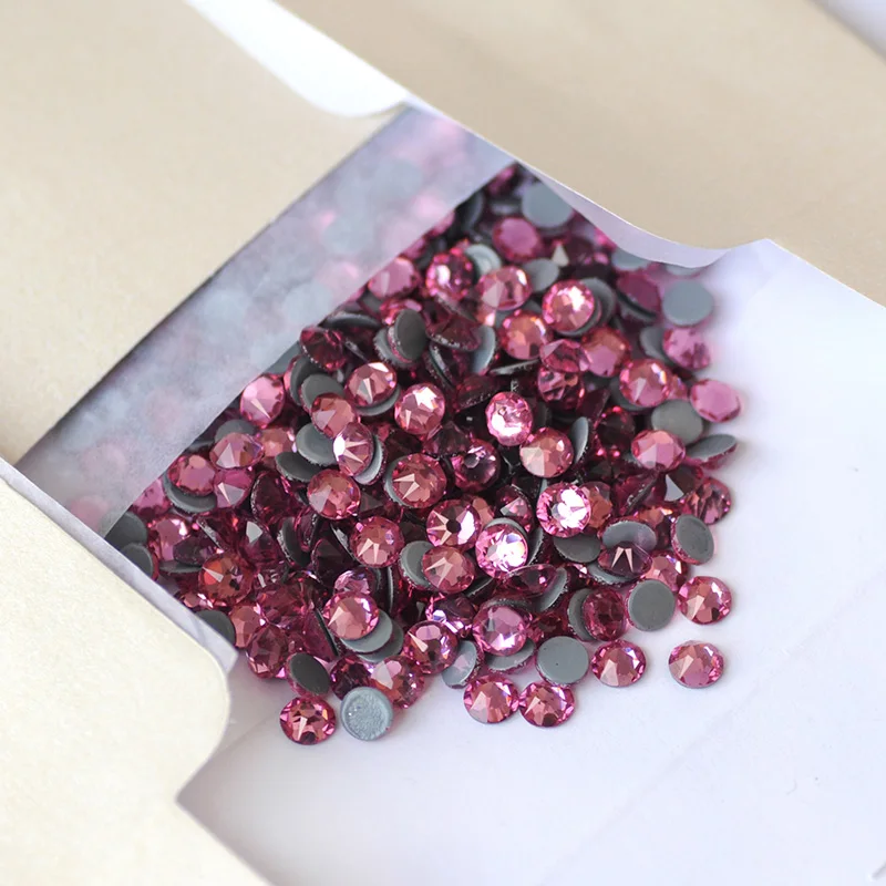 

Rose Hot-fix Rhinestone New Cut Facets 8 big 8 small Iron On Stone for Garment Decoration DIY