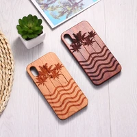 beach wave sand palms hawaii engraved wood phone case coque funda for iphone12 6 6s 6plus 7 7plus 8 8plus xr x xs max 11 pro max