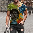 Летняя Новинка 2021, модная футболка в стиле Харадзюку с этническим принтом и круглым вырезом, женская футболка, Мужская футболка оверсайз в стиле ретро с коротким рукавом
