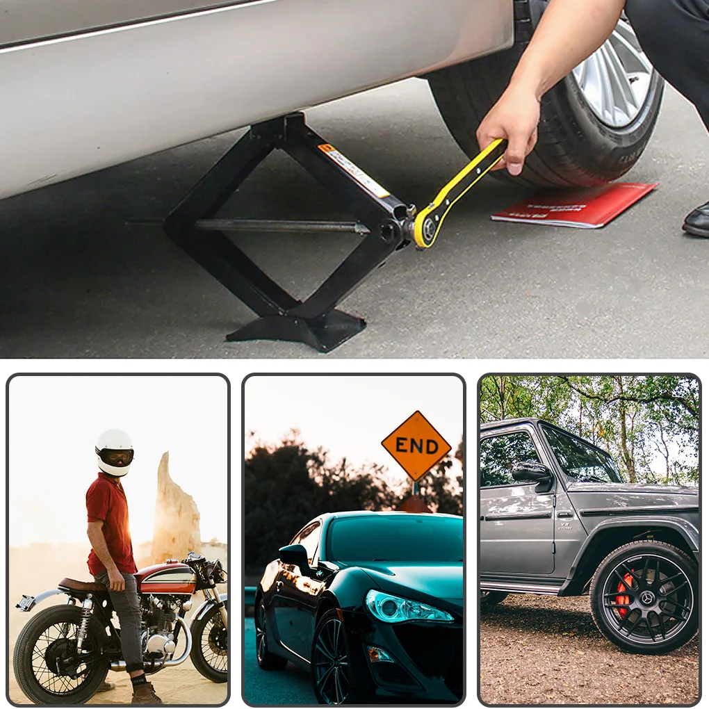 

Auto Labor-saving jack ratchet wrench Scissor Jack Garage Tire Wheel Lug Wrench Handle labor-saving wrench Phillips wrench