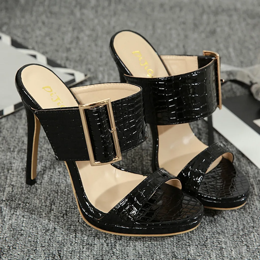 Женские туфли на высоком каблуке Womail пикантные слипоны с открытым носком и