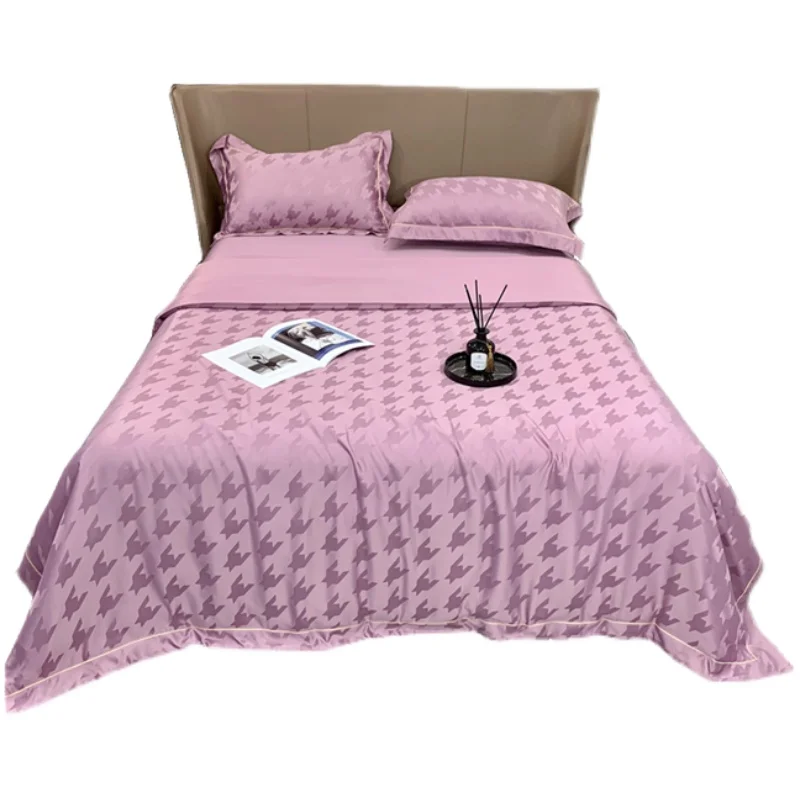 

Summer simple double-sided washed ice silk summer quilt four-piece double air-conditioning quilt thin quilt bedding