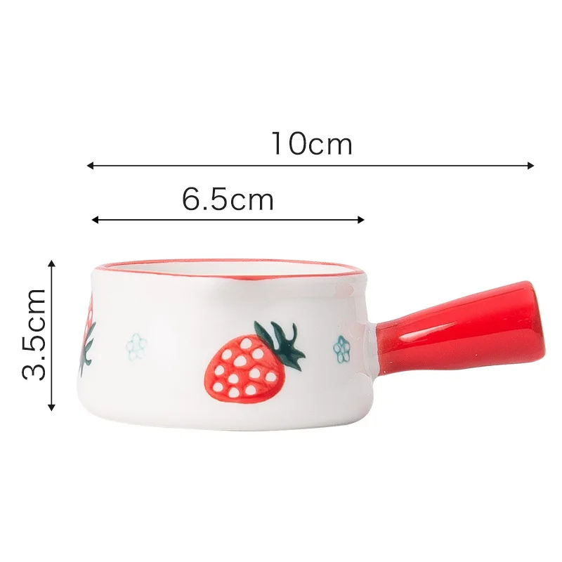 

Ceramic Mini Milk Cup With Handle Japanese Milk frothing Jugs Coffee Sugar Milk Pot Floral Strawberry Pattern Kitchen Cookware