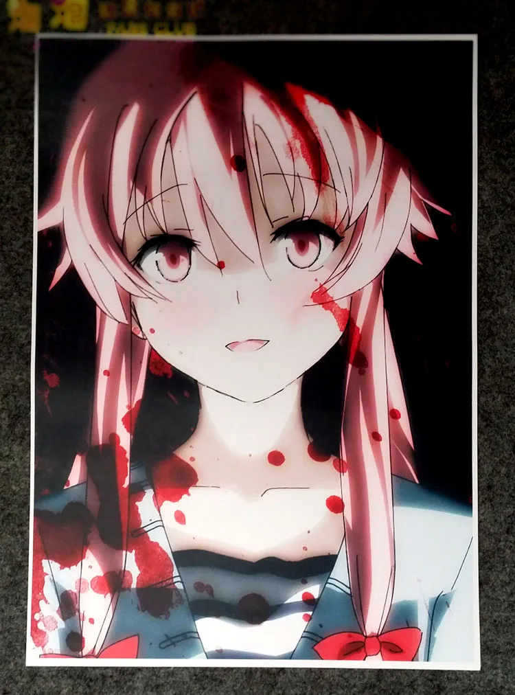 Аниме дневник будущего 42 см х 30 Мирай Ники мультяшный постер реквизит для косплея