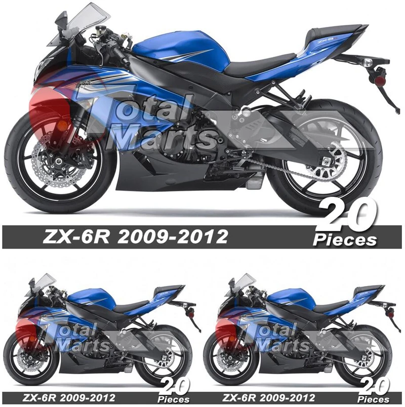

Новый комплект обтекателей из АБС-пластика подходит для kawasaki Ninja ZX6R 636 2009 2010 2011 6R 09 10 11 12 годов комплект обтекателей черного и синего цвета