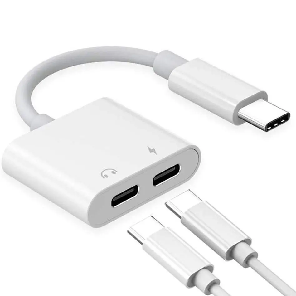 Divisor USB Dual tipo C DAC 2 en 1, adaptador de auriculares...