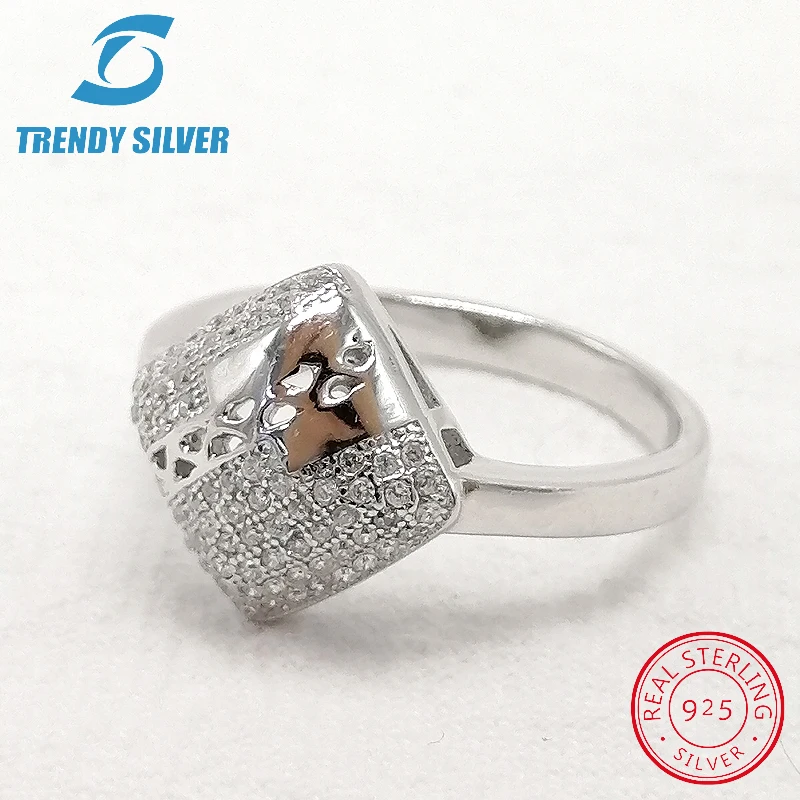 

complete pure 925 sterling silver zirconia clear CZ luxury jewelry set ring earrings for woman pendant necklace trendy design