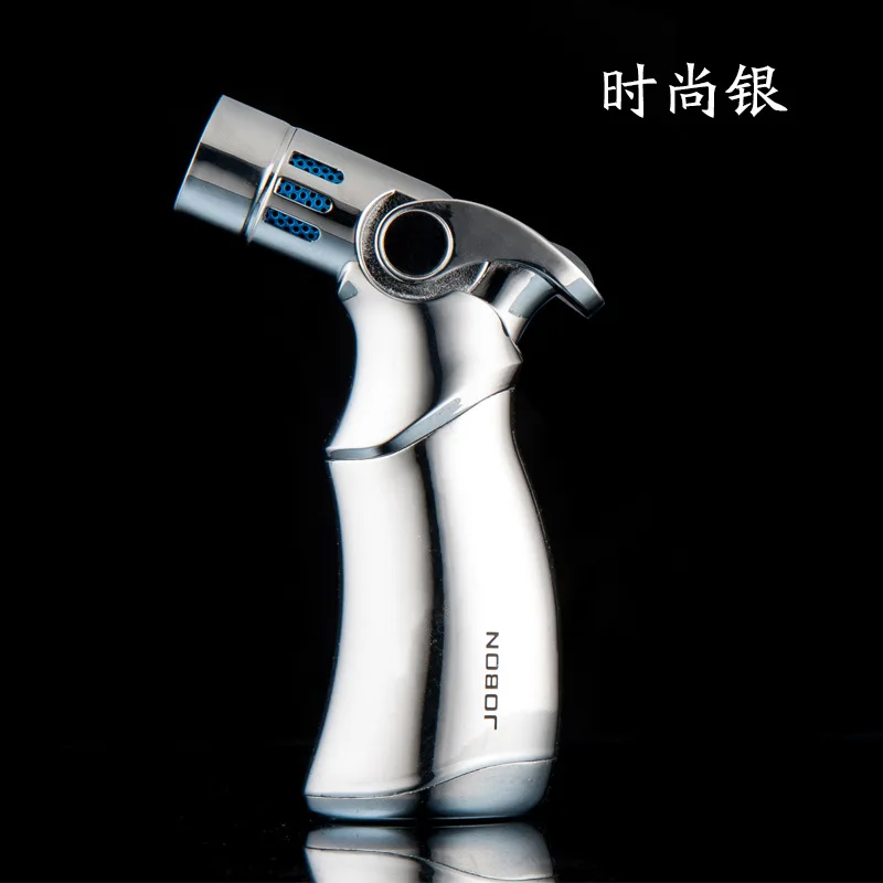 

New Jobon Powerful Triple Torch Lighter Jet Turbo BBQ Butane Gas Lighter Windproof Cigar Metal Spray Gun Lighter Gadgets For Men