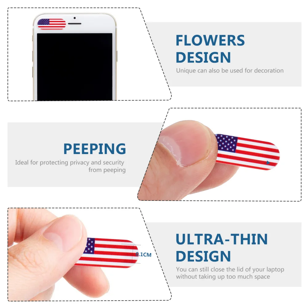 

3 Pcs Web Camera Covers Laptop American Flag Pattern Privacy Protection Covers