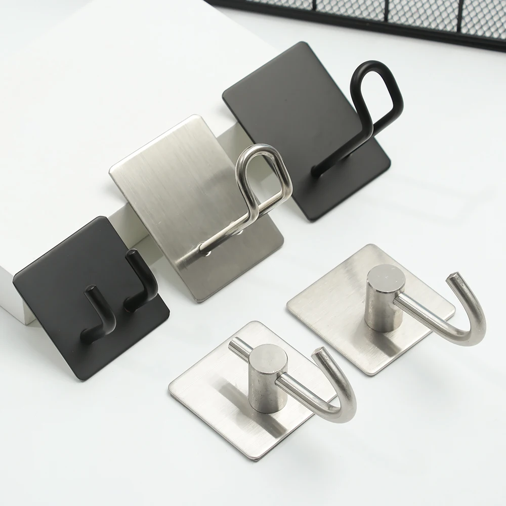 Прочные липкие крючки на клейкой основе настенный держатель из нержавеющей