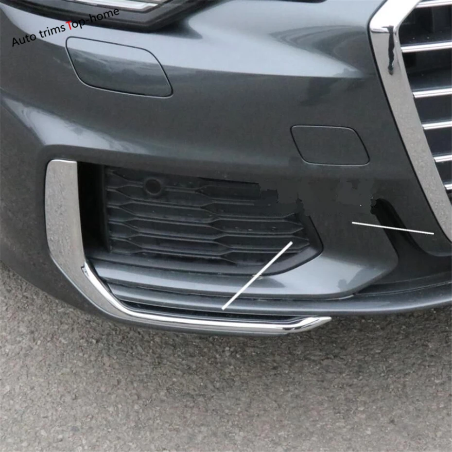 Yimaautotrims передние противотуманные фары лампа век брови крышка отделка Подходит для Audi A6 C8 Хром Стайлинг хром яркий ABS