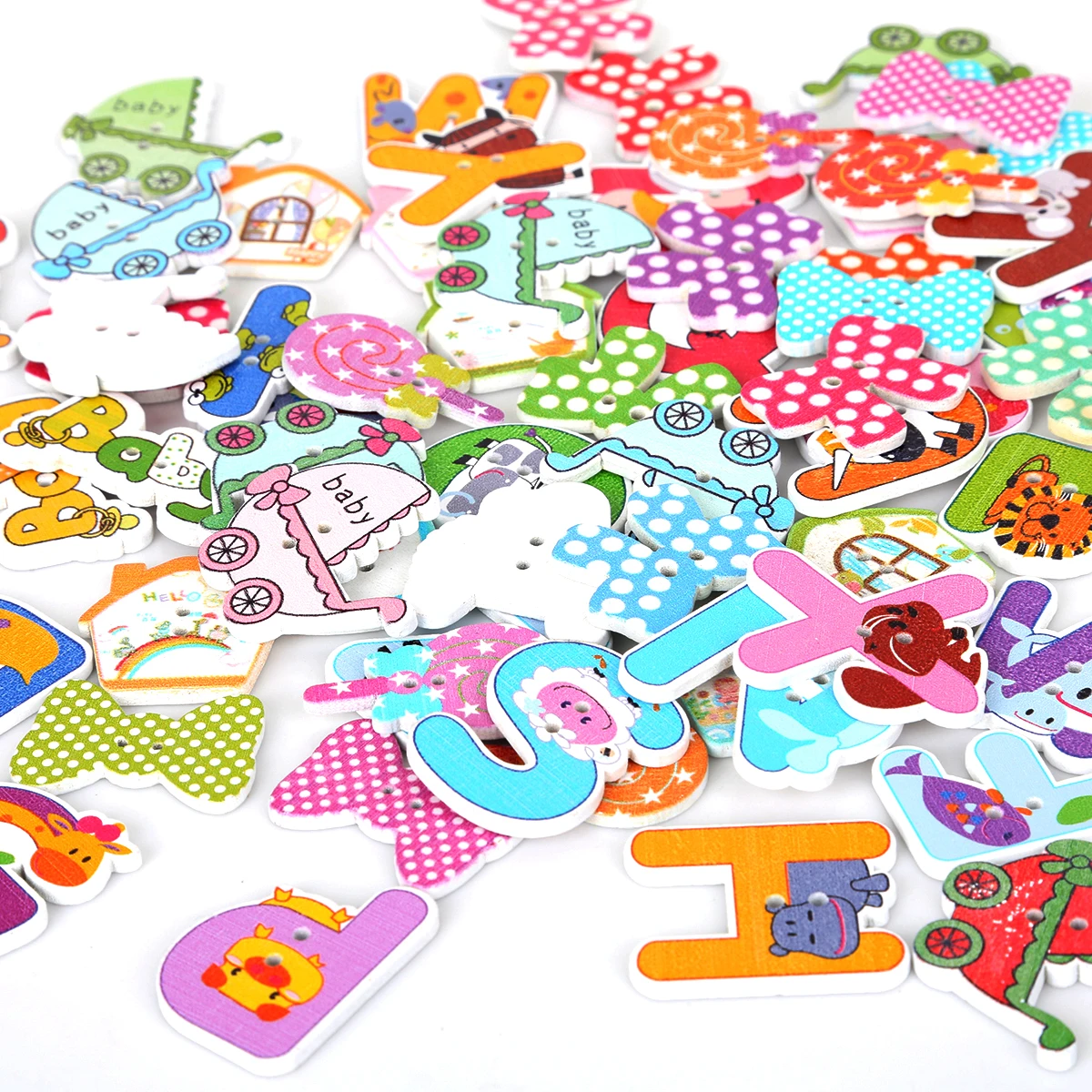 50 шт./пакет 2 отверстия деревянные швейные пуговицы разных размеров скрапбукинг