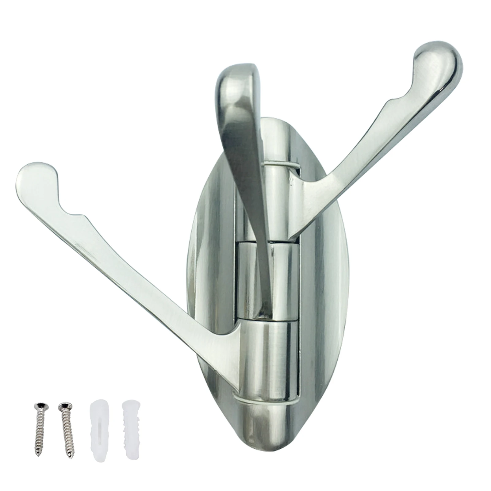 

Universal European Style Easy Install Coat Hook Bedroom Kitchen 180 Degrees Rotation Bathroom Anti Rust Three Hanger Zinc Alloy