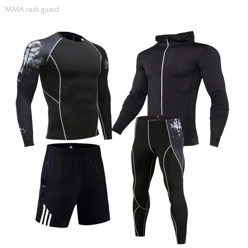 

Новое Спортивное нижнее белье 3D Wolf MMA, мужское зимнее термобелье, компрессионные колготки, мужские леггинсы для фитнеса