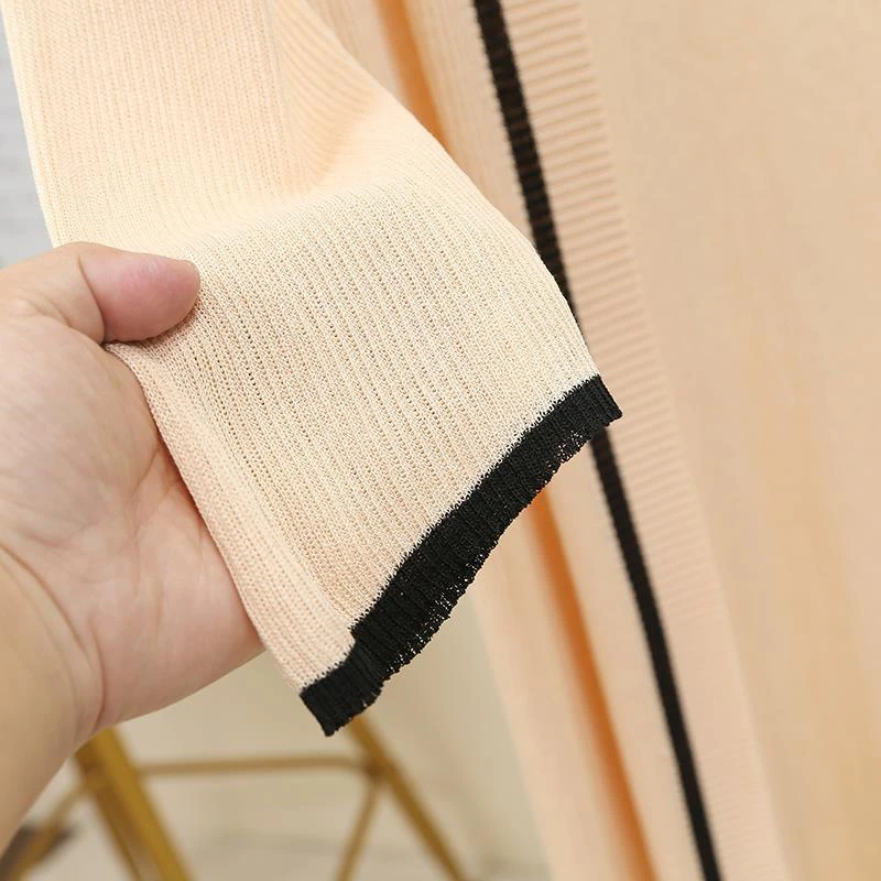 

Striped Mid-Length Knitted Sunscreen Cardigan Women Loose Plus Size 4XL Thin Open Stitch Knitwear Coat Summer Cape Overcoat