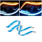 Дневные ходовые огни, 2 шт., гибкие ультратонкие водонепроницаемые противотуманные полосы COB для автомобильных поворотников, фары, Стайлинг автомобиля