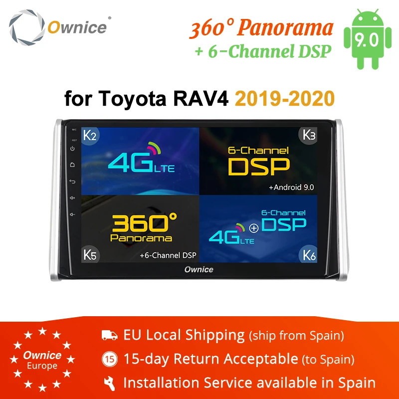 Ownice k3 k5 k6 Android 10.0 Car Radio 2 Din GPS Navi for Toyota RAV4 2018 2019 4G LET DSP 4Gb+64Gb Octa Core 360 Panorama SPDIF |
