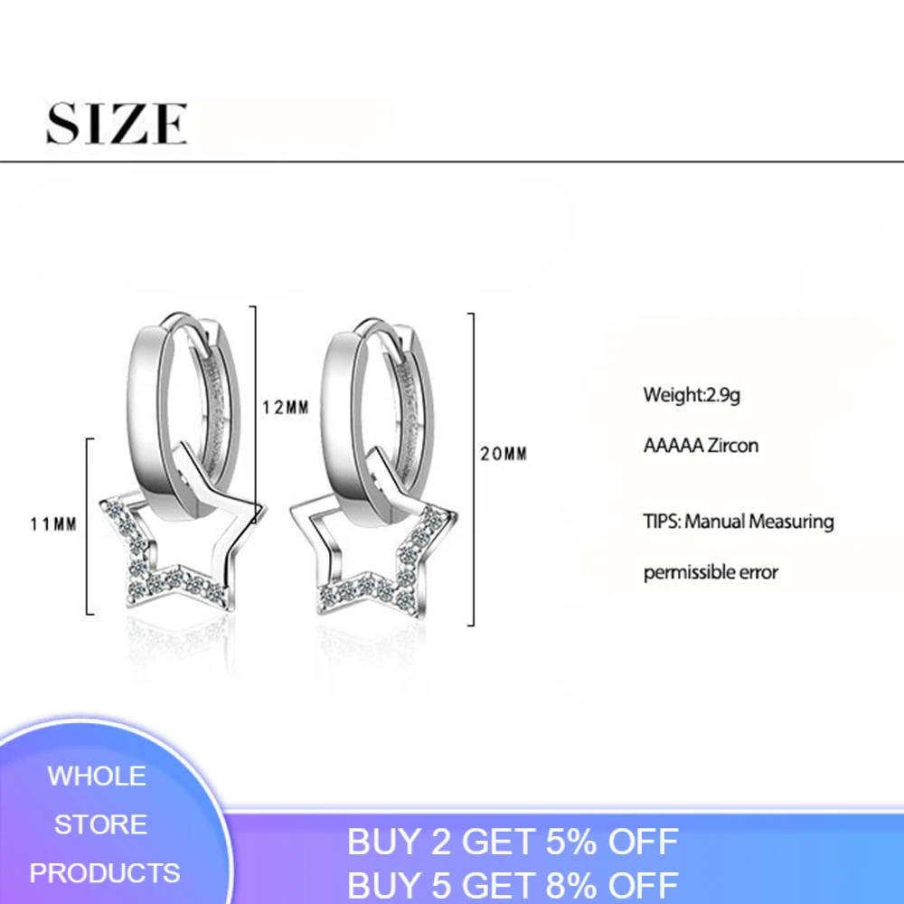 ЦИРКОНИЕВЫЕ серьги с кисточкой в виде звезды серебро 925 пробы для женщин |